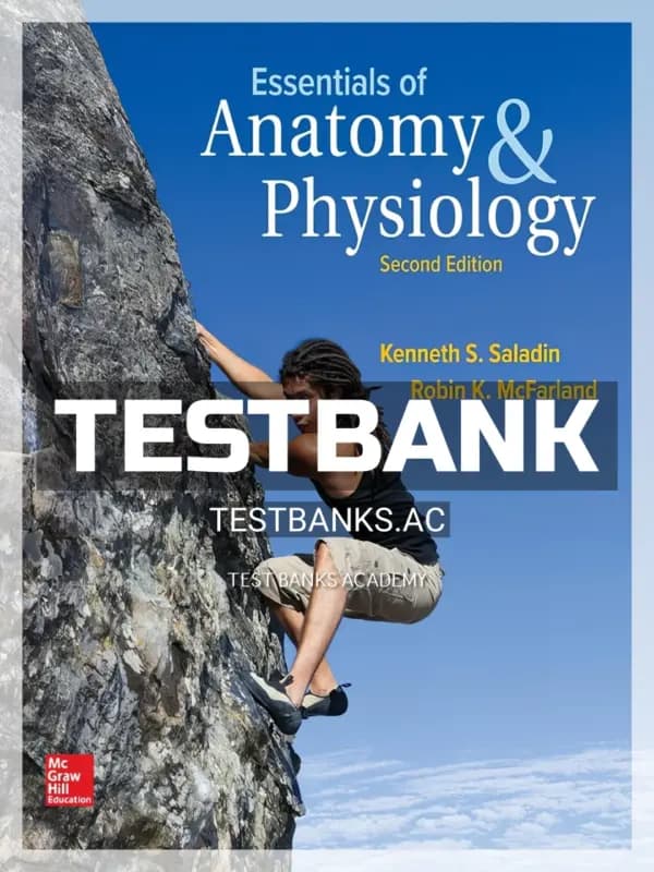Cover for Test Bank for Essentials of Anatomy & Physiology 2nd Edition by Saladin