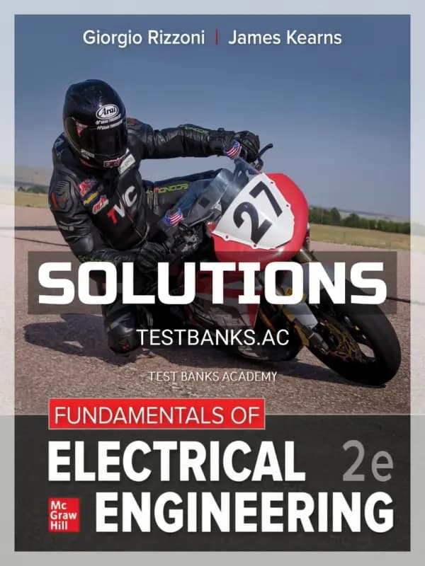 Cover for Solutions Manual for Fundamentals of Electrical Engineering 2nd Edition by Rizzoni