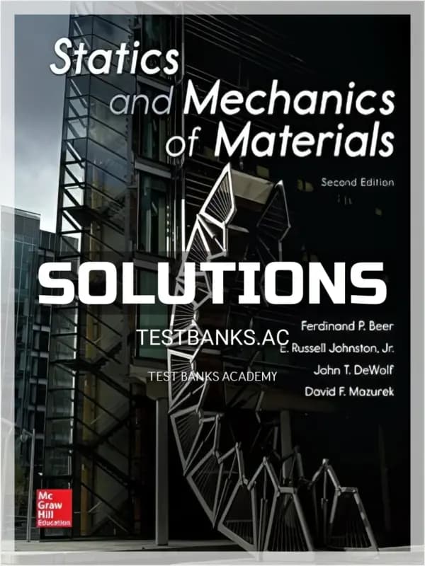 Cover for Solutions Manual for Statics and Mechanics of Materials 2nd Edition by Beer