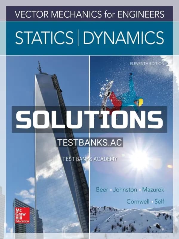 Cover for Solutions Manual for Vector Mechanics for Engineers Statics and Dynamics 11th Edition by Beer