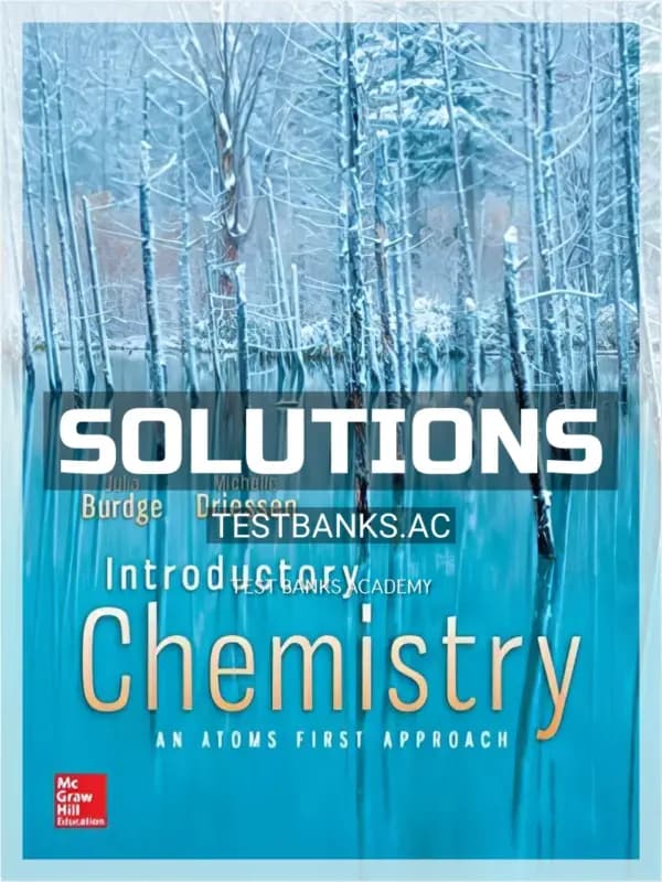 Cover for Solutions Manual for Introductory Chemistry An Atoms First Approach 1st Edition by Burdge
