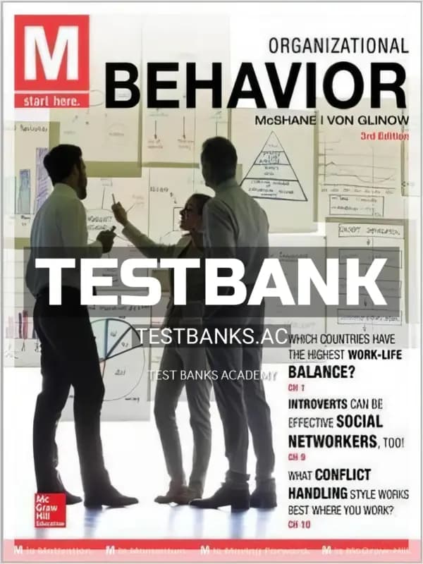 Cover for Test Bank for M Organizational Behavior 3rd Edition by McShane