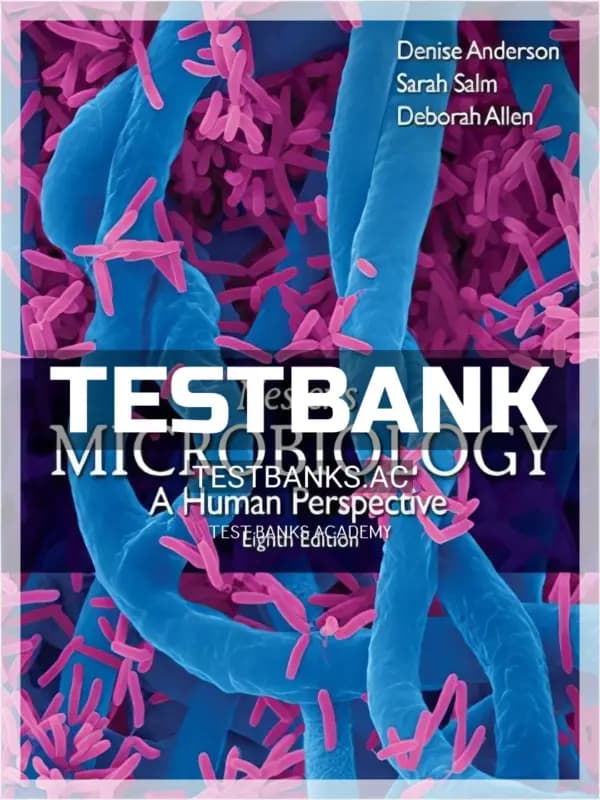 Cover for Test Bank for Nesters Microbiology A Human Perspective 8th Edition by Anderson