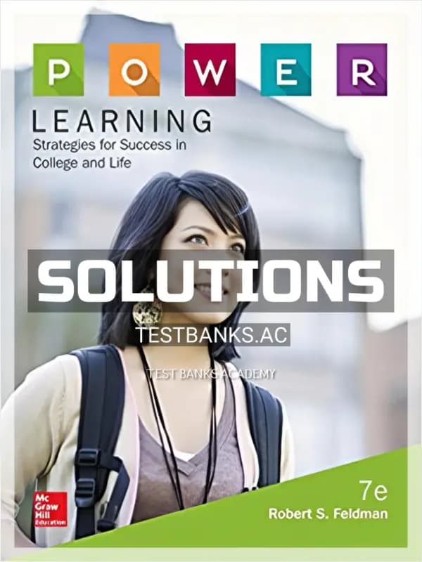 Cover for Solutions Manual for POWER Learning Strategies for Success in College and Life 7th Edition by Feldman