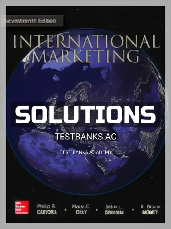 Cover for Solutions Manual for International Marketing 17th Edition by Cateora