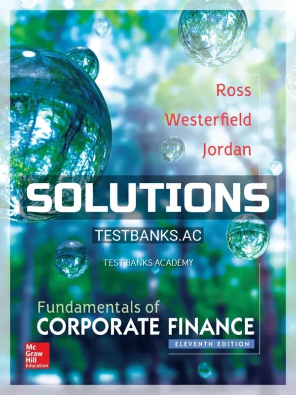 Cover for Solutions Manual for Fundamentals of Corporate Finance 11th Edition by Ross