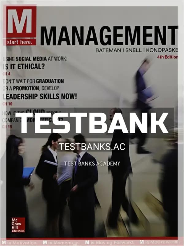 Cover for Test Bank for M Management 4th Edition by Bateman