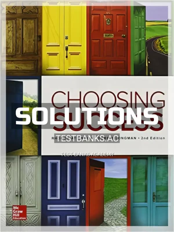 Cover for Solutions Manual for Choosing Success 2nd Edition by Atkinson