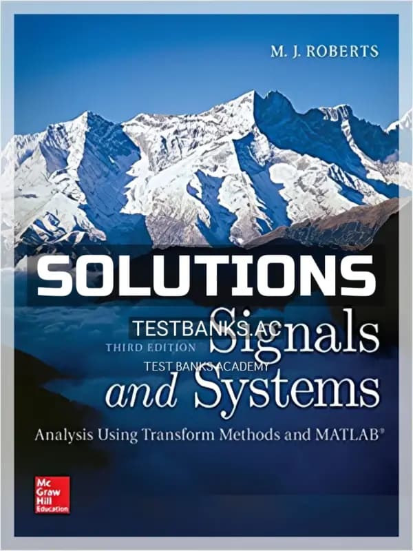 Cover for Solutions Manual for Signals and Systems Analysis Using Transform Methods and MATLAB 3rd Edition by Roberts
