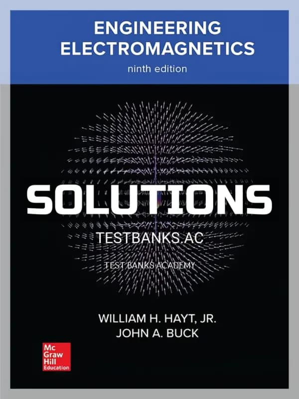 Cover for Solutions Manual for Engineering Electromagnetics 9th Edition by Hayt