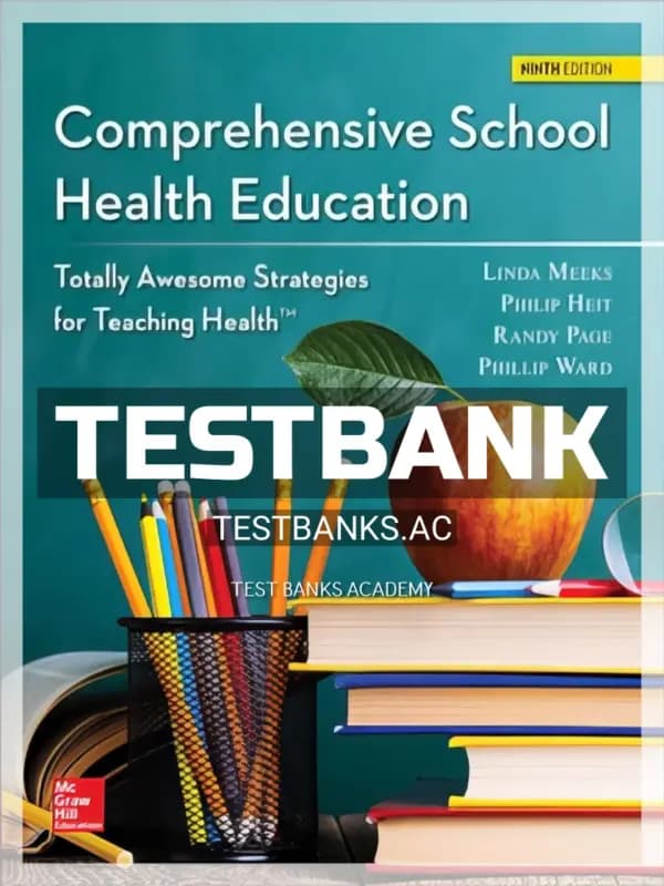 Cover for Test Bank for Comprehensive School Health Education 9th Edition by Meeks