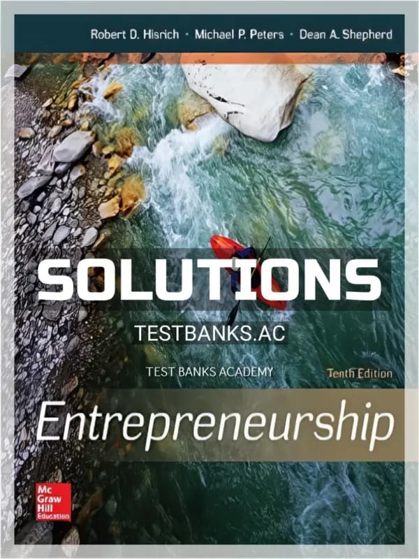 Cover for Solutions Manual for Entrepreneurship 10th Edition by Hisrich