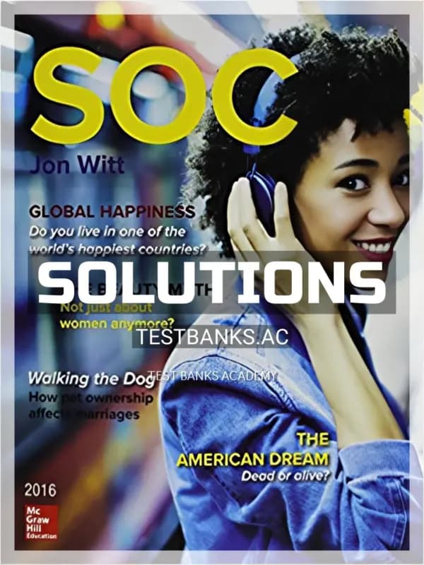 Cover for Solutions Manual for SOC 4th Edition by Witt