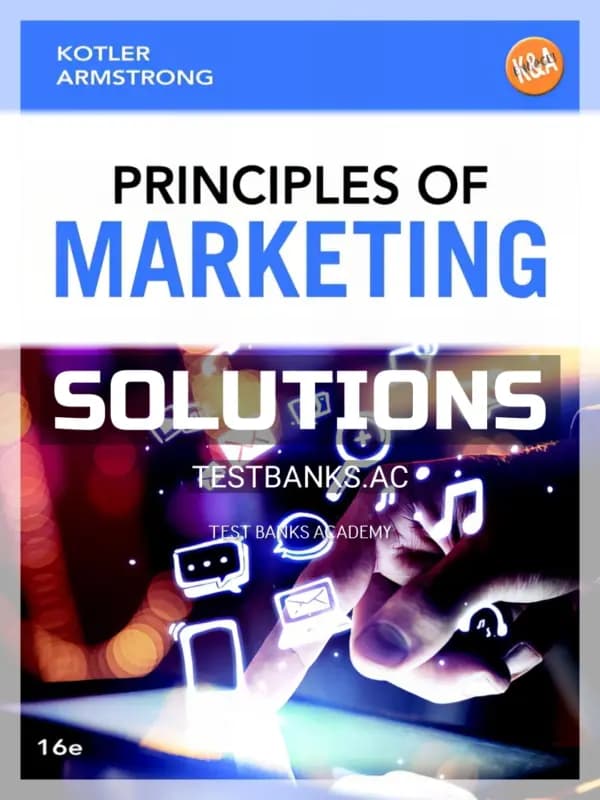 Cover for Solutions Manual for Principles of Marketing 16th Edition by Kotler
