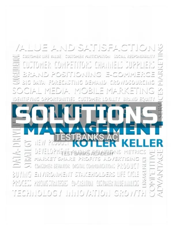 Cover for Solutions Manual for Marketing Management 15th Edition by Kotler