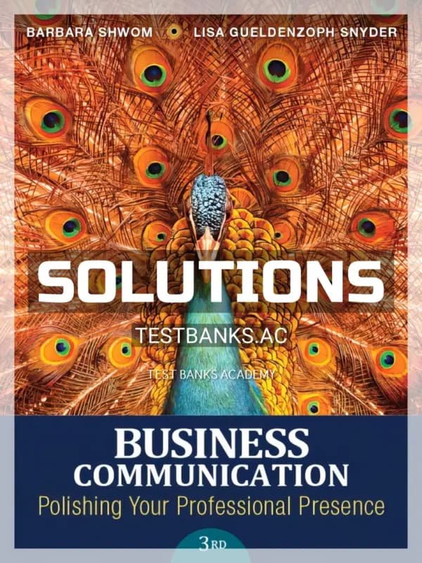 Cover for Solutions Manual for Business Communication Polishing Your Professional Presence 3rd Edition by Shwom