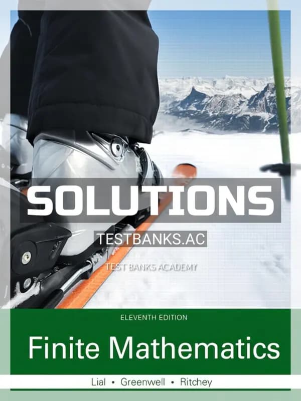 Cover for Solutions Manual for Finite Mathematics 11th Edition by Lial