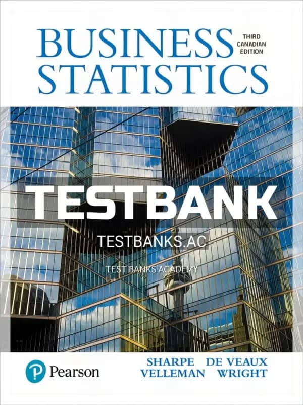 Cover for Test Bank for Business Statistics 3rd CA Edition by Sharpe