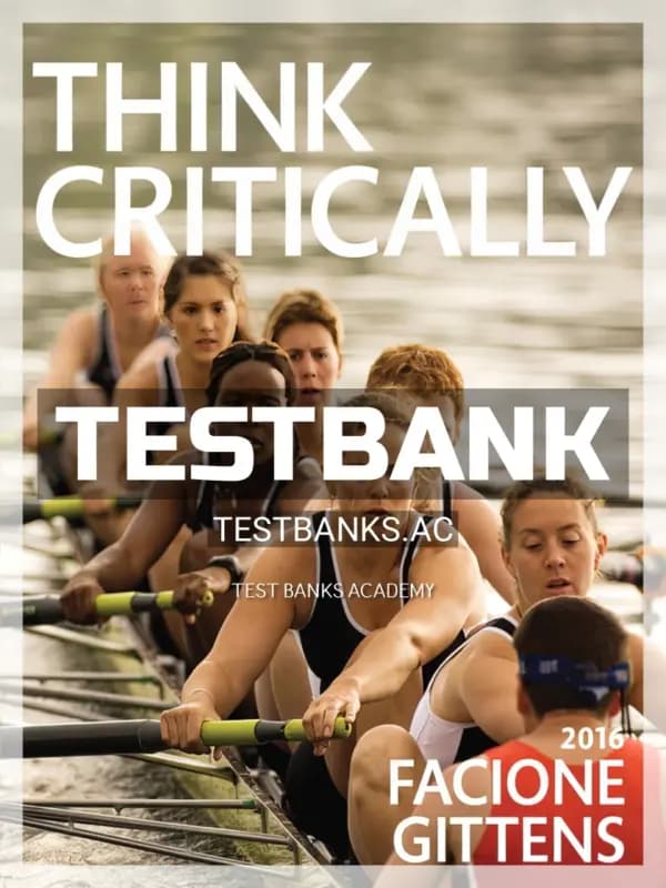 Cover for Test Bank for THINK Critically 3rd Edition by Facione