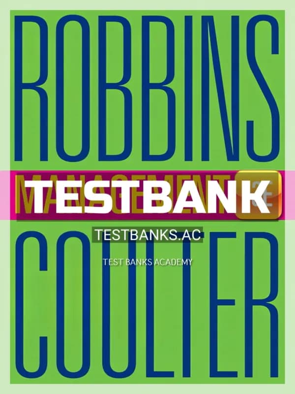 Cover for Test Bank for Management 13th Edition by Robbins