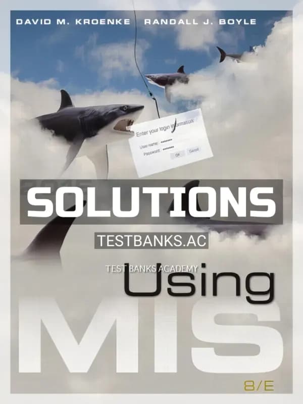 Cover for Solutions Manual for Using MIS 8th Edition by Kroenke
