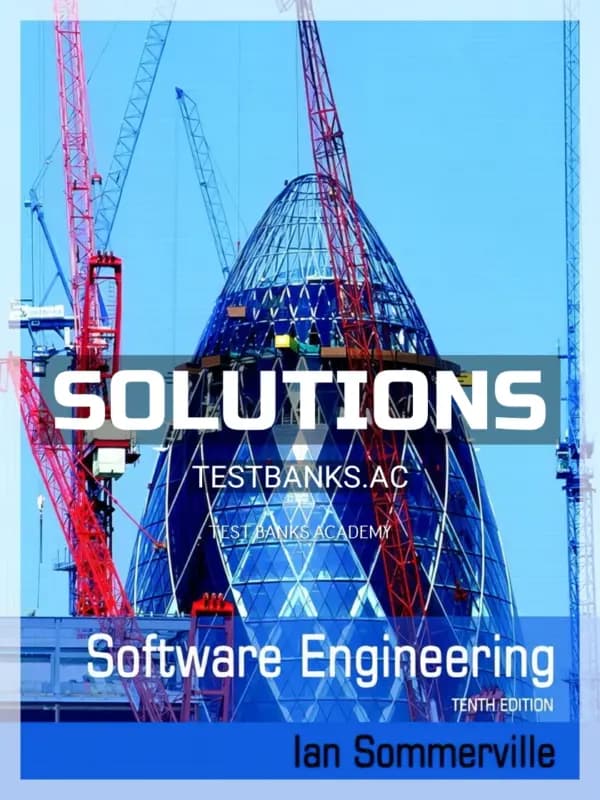 Cover for Solutions Manual for Software Engineering 10th Edition by Sommerville