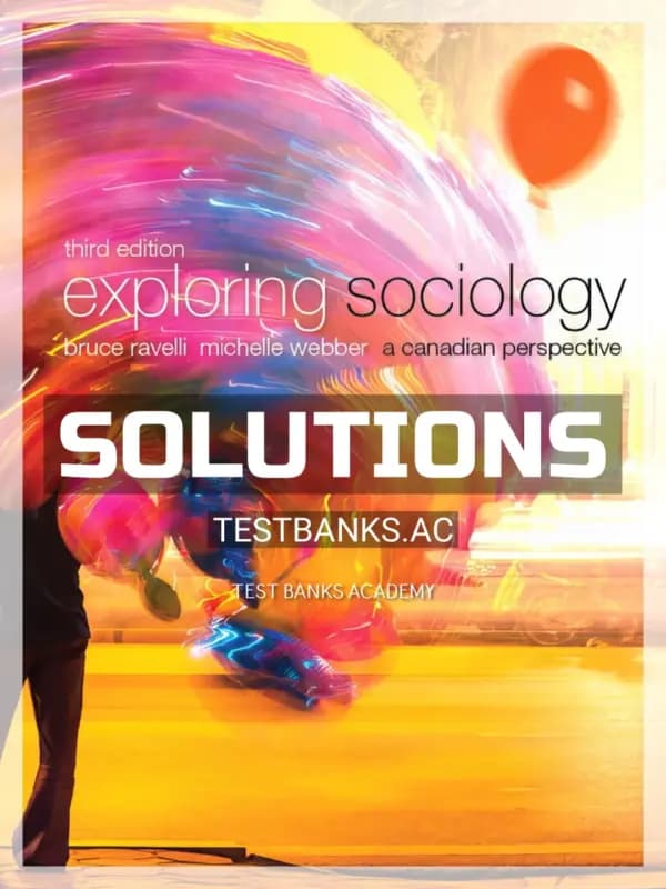 Cover for Solutions Manual for Exploring Sociology A Canadian Perspective 3rd CA Edition by Ravelli