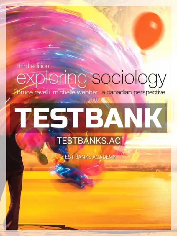 Cover for Test Bank for Exploring Sociology A Canadian Perspective 3rd CA Edition by Ravelli