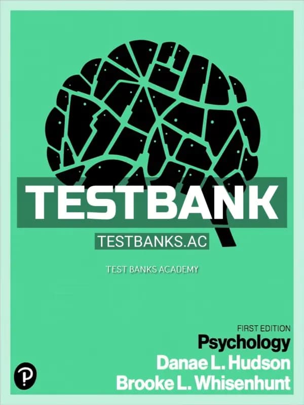 Cover for Test Bank for Psychology 1st Edition by Hudson