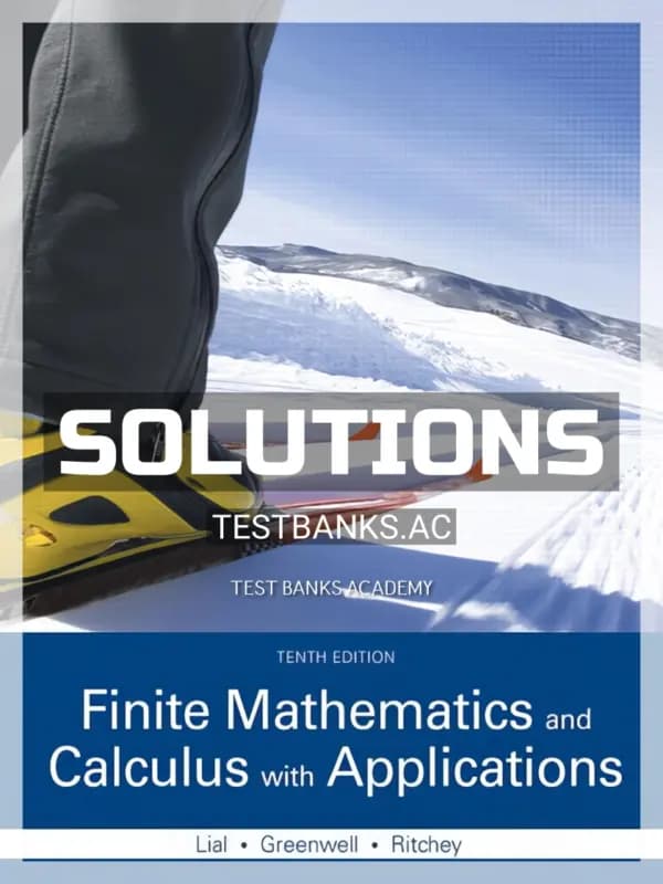 Cover for Solutions Manual for Finite Mathematics and Calculus with Applications 10th Edition by Lial