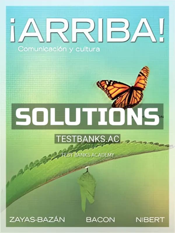 Cover for Solutions Manual for Arriba Comunicacion y cultura 6th Edition by Zayas-Bazan