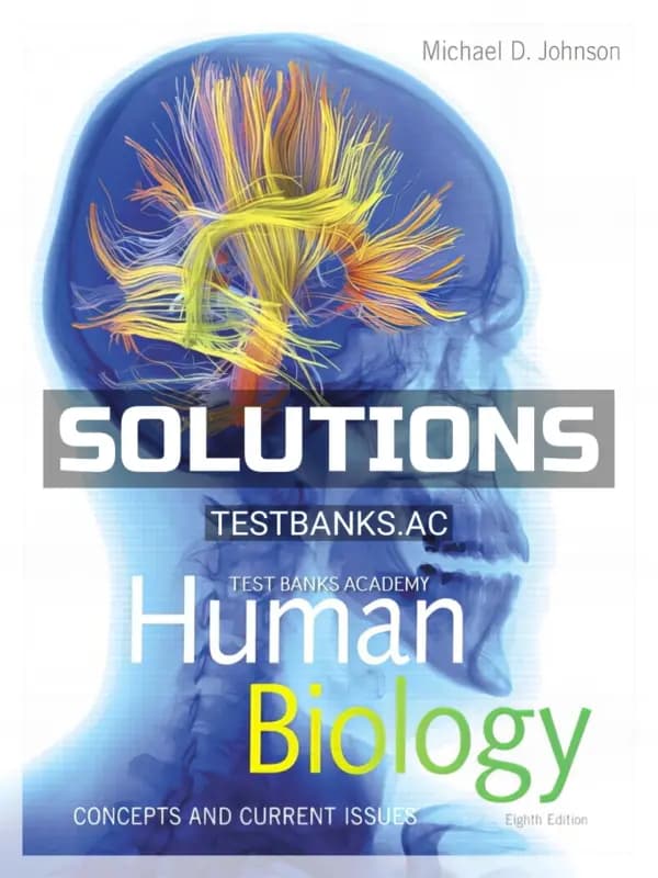 Cover for Solutions Manual for Human Biology Concepts and Current Issues 8th Edition by Johnson