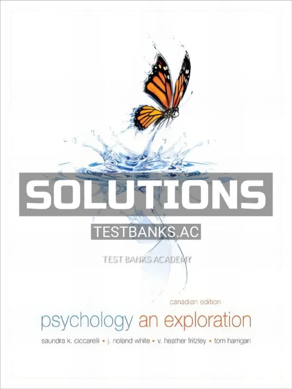 Cover for Solutions Manual for Psychology An Exploration 1st CA Edition by Ciccarelli