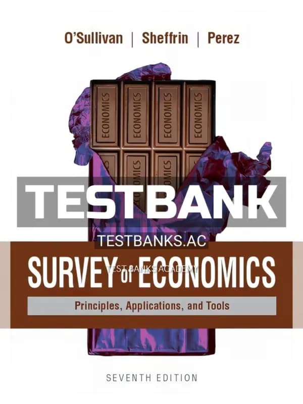 Cover for Test Bank for Survey of Economics Principles Applications and Tools 7th Edition by OSullivan