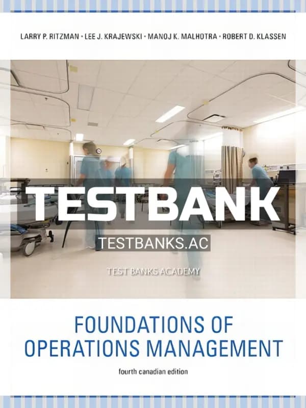 Cover for Test Bank for Foundations of Operations Management 4th CA Edition by Ritzman