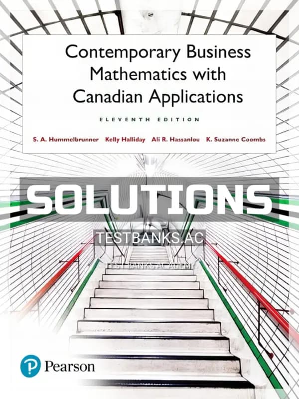 Cover for Solutions Manual for Contemporary Business Mathematics 11th CA Edition by Hummelbrunner