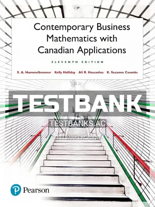 Cover for Test Bank for Contemporary Business Mathematics 11th CA Edition by Hummelbrunner