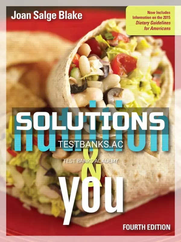Cover for Solutions Manual for Nutrition and You 4th Edition by Blake