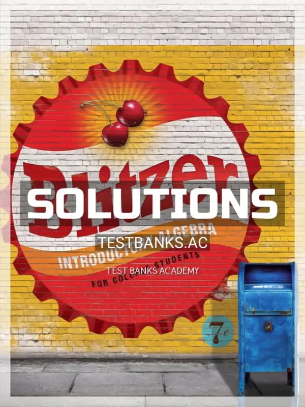 Cover for Solutions Manual for Introductory Algebra for College Students 7th Edition by Blitzer