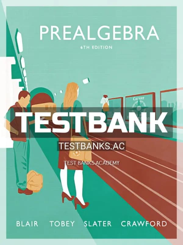 Cover for Test Bank for Prealgebra 6th Edition by Blair