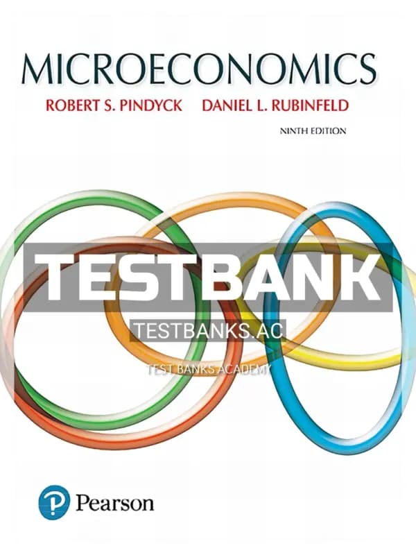 Cover for Test Bank for Microeconomics 9th Edition by Pindyck
