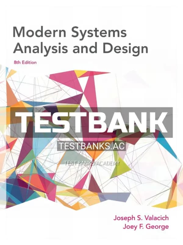 Cover for Test Bank for Modern Systems Analysis and Design 8th Edition by Valacich