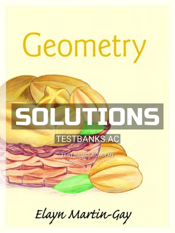 Cover for Solutions Manual for Geometry 1st Edition by Martin Gay