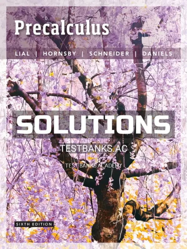 Cover for Solutions Manual for Precalculus 6th Edition by Lial