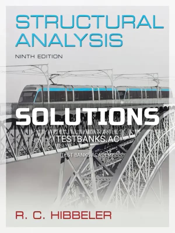 Cover for Solutions Manual for Structural Analysis 9th Edition by Hibbeler