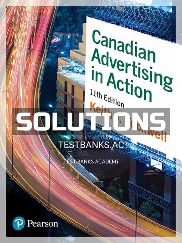 Cover for Solutions Manual for Canadian Advertising in Action 11th CA Edition by Tuckwell