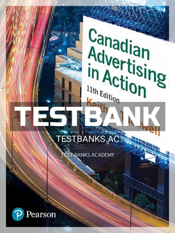 Cover for Test Bank for Canadian Advertising in Action 11th CA Edition by Tuckwell