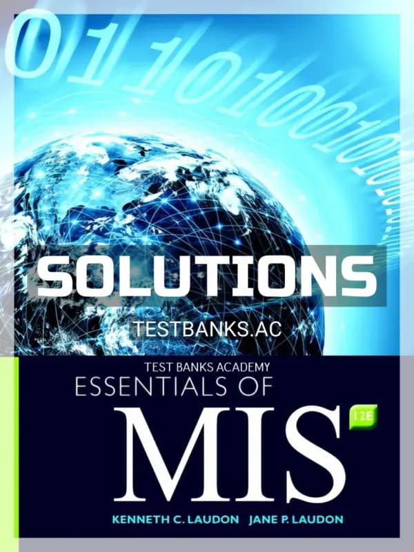 Cover for Solutions Manual for Essentials of MIS 12th Edition by Laudon