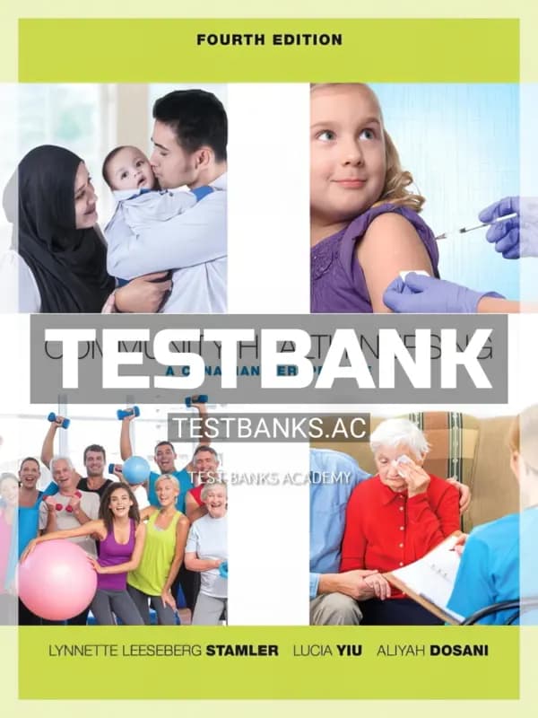 Cover for Test Bank for Community Health Nursing A Canadian Perspective 4th CA Edition by Stamler