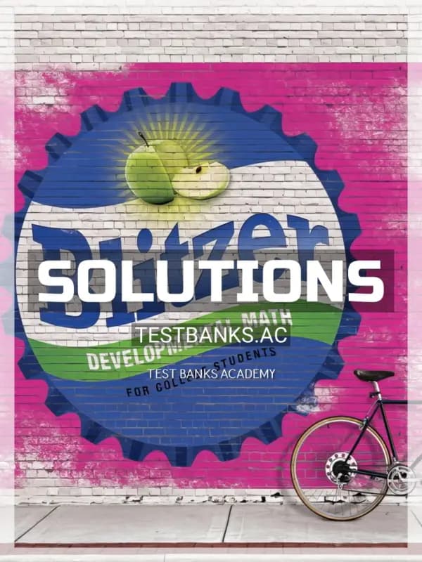 Cover for Solutions Manual for Developmental Mathematics 1st Edition by Blitzer